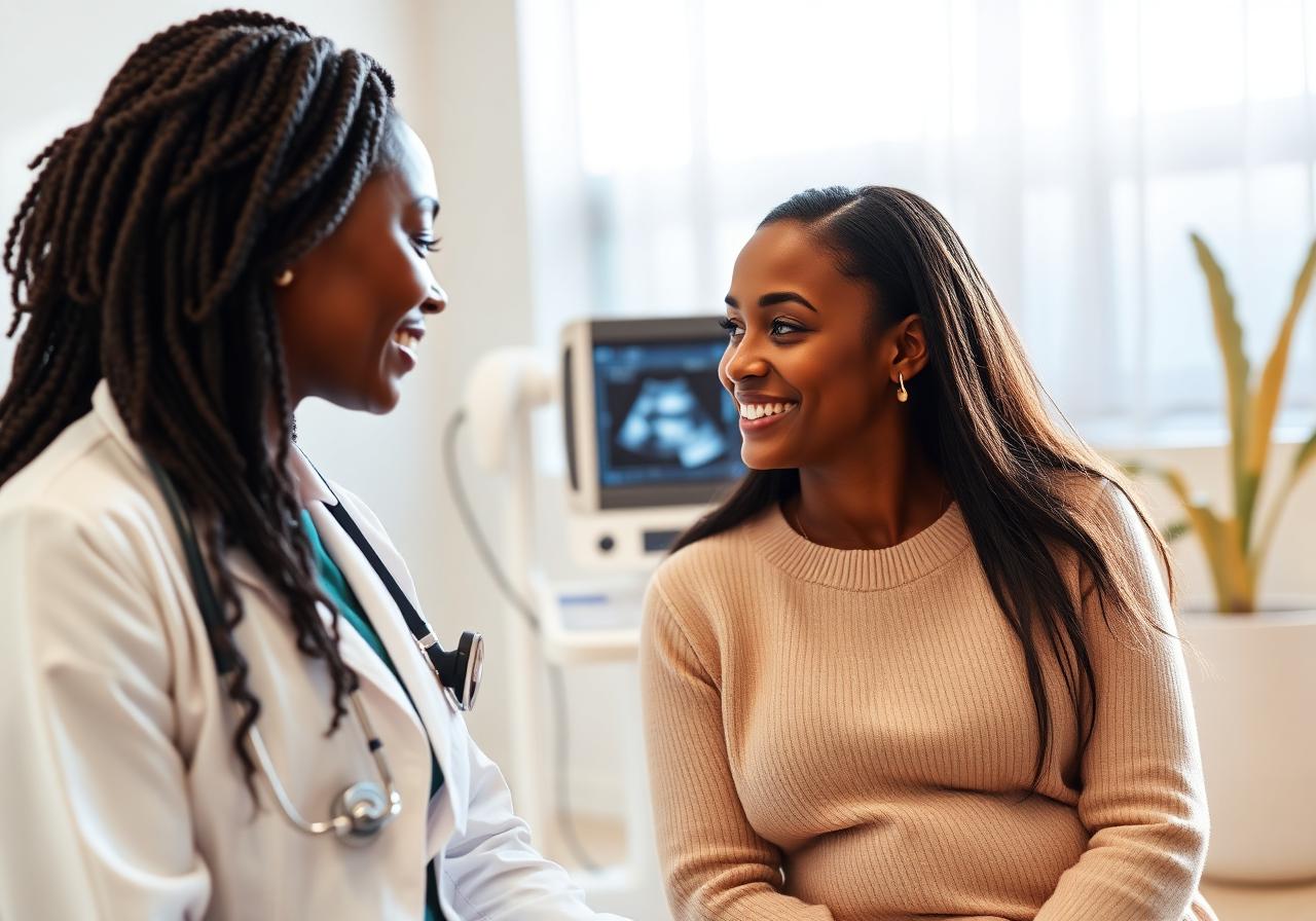 Female gynaecologist consulting compassionately with a patient
